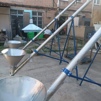 Шнекові конвеєри для транспортування сипучих продуктів D150мм, L5000мм, 1,5 кВт